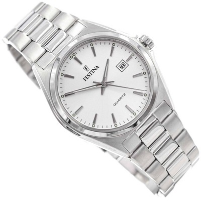 MĘSKI ZEGAREK FESTINA F20552/2 CLASSIC ELEGANCKI NA BRANSOLECIE DATOWNIK