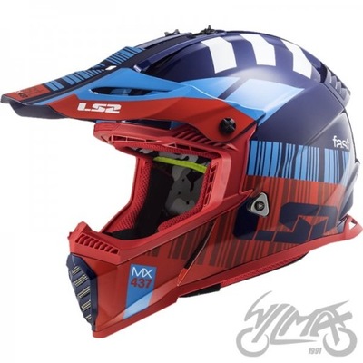 CASCO LS2 MX437 FAST EVO XCODE RED BLUE XL  