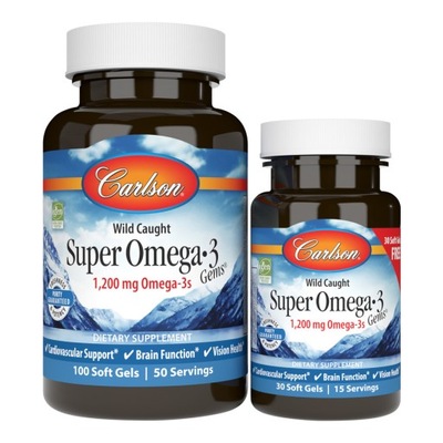 Carlson Super Omega-3 1200mg DHA SERCE 100+30 kaps