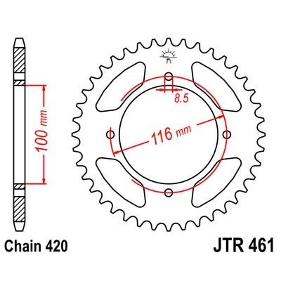 PINION GEAR REAR JT 51-ZEBOW KAWASAKI KX 80 1986-2000  