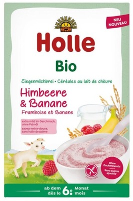 HOLLE BIO KASZKA MALINA BANAN NA KOZIM MLEKU 6m 250g EKOLOGICZNA