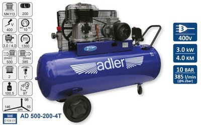 Kompresor Sprężarka ADLER AD 500-200-4T - 400V