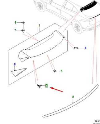 Jaguar i-pace x590 rear спойлер adjuster bolt j9c6389 original фото №1