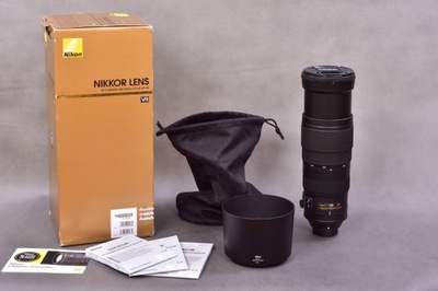 Nikon Nikkor 200-500 mm f/5.6 E AF-S VR komplet, jak NOWY - idealny stan