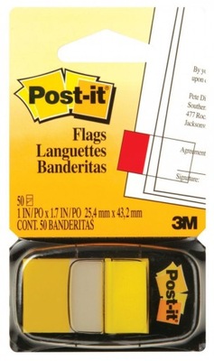 Zakładki indeksujące Post-it żółte 25x43mm 50szt