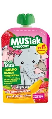 Mus owocowy Musiak jabłko banan truskawka 100g