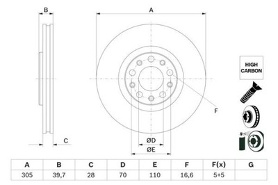 2X ДИСК ГАЛЬМІВНИЙ JEEP ПЕРЕД COMPASS/RENEGADE 1,0-2,0 16- 0986479G89