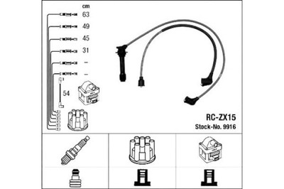 Ngk провода зажигания kia clarus 2.0 i 16v k9a фото №1
