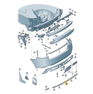 Решётка спойлера нижний audi a3 8p задняя труба podwó фото №1