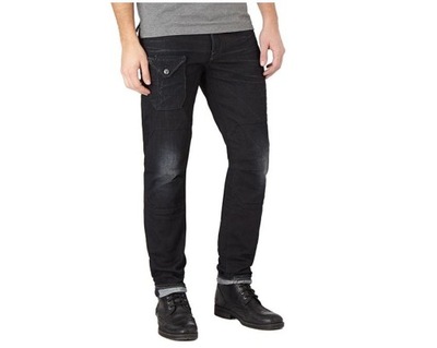 Jack Jones Ciemne Granatowe Proste Sztywne Jeansy 33/32