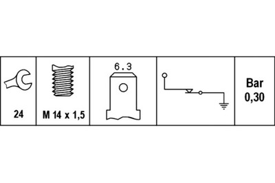 HELLA SENSOR DE PRESIÓN ACEITES OPEL ASCONA B ASCONA C COMMODORE B  