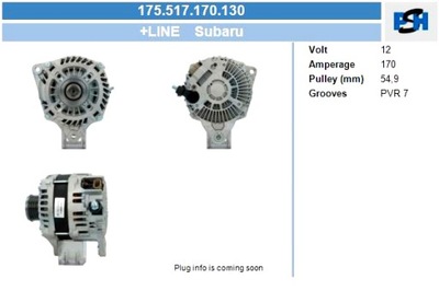 BV PSH ГЕНЕРАТОР SUBARU 170A ГЕНЕРАТОР