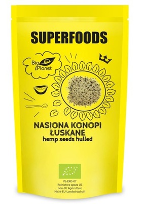 NASIONA KONOPI ŁUSKANE BIO 200 g - BIO PLANET (BIO PLANET - seria SUPERFOOD