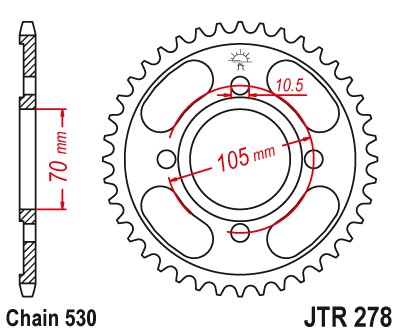 ЗУБЧАТКА ЗАДНЯЯ СТАЛЬНОЙ JTR278-37 37Z РАЗМЕР 530