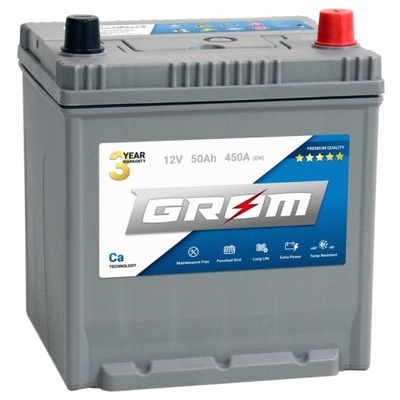 GROM PREMIUM BATERÍA 12V 50AH 450A P+ AZJA MOZLIWY TRANSPORTE ADICIONAL MONTAJE  