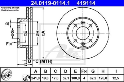 ATE 24.0119-0114.1 ДИСК ТОРМОЗНОЙ