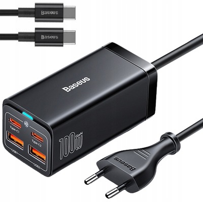 Baseus Ładowarka GaN3 2x USB-C/2x USB 100W