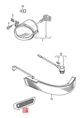 VW TOUAREG 7L6 ODBŁYŚNIK ZNACZNIKÓW БОКОВЫХ