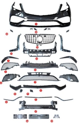 Bodykit спортивний do mercedes gl-class x166 2012 - 2015 стиль amg 63s фото №1