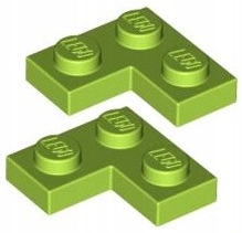 LEGO Płytka 2x2 Narożna Limonka/Lime (2420/4633822) x2