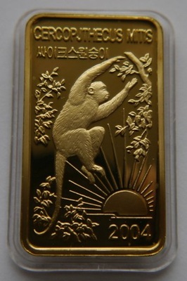 KOREA PÓŁNOCNA 1 WON 2004 MAŁPA