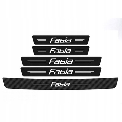 5 PIEZAS PEGADURA DE UMBRAL COCHE SKODA FABIA  