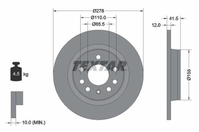 2X ДИСК ГАЛЬМІВНИЙ OPEL ЗАД VECTRA C 92118503