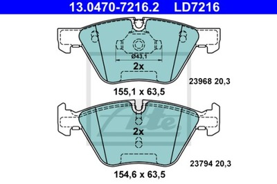 КОЛОДКИ ГАЛЬМІВНІ ATE CERAMIC 13.0470-7216.2