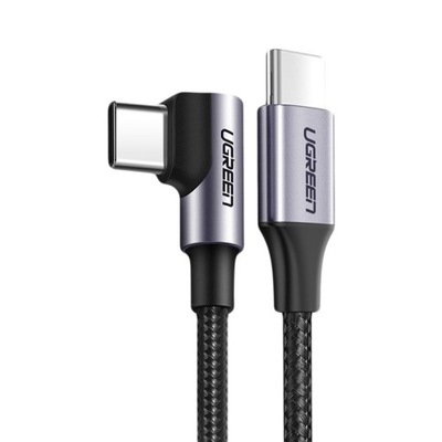 Kabel Ugreen US255 50125 USB-C (prosty) / USB-C (kątowy) PD QC 60W 3A 2m