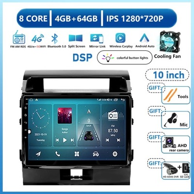 NAVEGACIÓN GPS RADIO ANDROID 13 PARA TOYOTA LAND CRUISER 200 2007-2015  