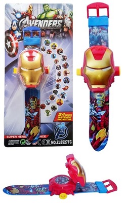 ZEGAREK IRON MAN AVENGETRS PROJEKTOR OBRAZKI 2W1