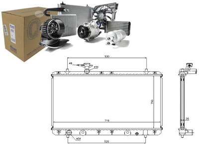 РАДІАТОР ДВИГУНА ВОДИ SUZUKI LIANA 1.3 1.6 07.01- NISSENS