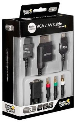 Kabel VGA + AV XBOX 360 / PlayStation PS1, PS2, PS3 / Nintendo Wii, Wii U