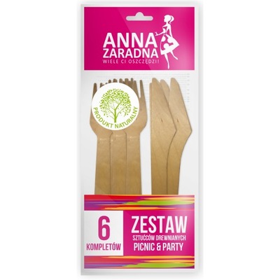 ZESTAW SZTUĆCÓW DREWNIANY 6 KOMPLETÓW ANNA ZARADNA