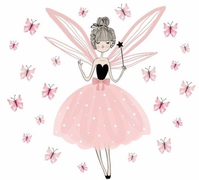 WRÓŻKA MOTYLE NAKLEJKI NA ŚCIANĘ DLA DZIECI