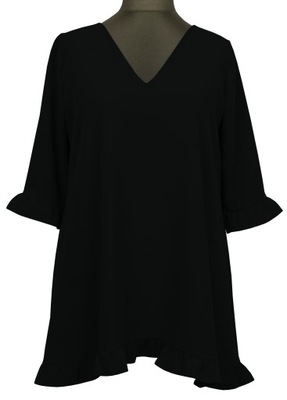 Bluzka damska tunika luźna czarna plus size 52