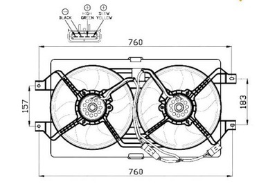 ВЕНТИЛЯТОР РАДИАТОРА CHRYSLER 300M 98- NRF