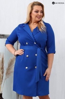 ELEGANCKA SUKIENKA SZMIZJERKA CHABROWA PLUSSIZE 42-50