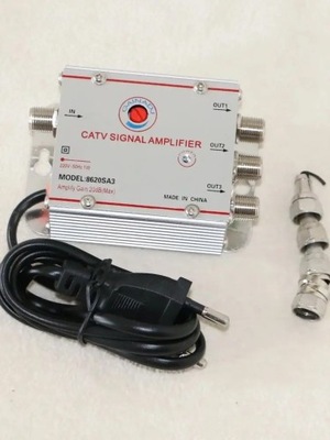 4 Way (2ways 3ways ) 20db VCR CATV Cable TV Antenna Signal Amplifier~14689