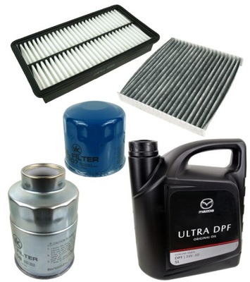 JUEGO DE FILTROS MAZDA 6 II GG GH GY ACEITE DPF 5W-30  