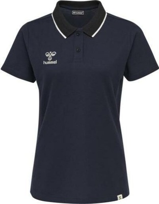 HUMMEL GRANATOWA KOSZULKA POLO LOGO KONTRAST L5J HMP__XL