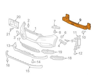 УСИЛИТЕЛЬ БАМПЕРА HONDA HR-V 16- 71130T7WA00ZZ