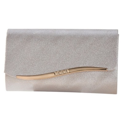 Torebka kopertówka wizytowa wieczorowa srebrna wesele