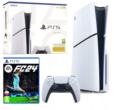 PlayStation 5 Slim Z NAPĘDEM + EA Sports FC 24 (Fifa 24) PL Ps5 NOWA