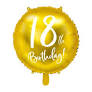 Balon 18 urodziny 45 cm złoty napełniony helem
