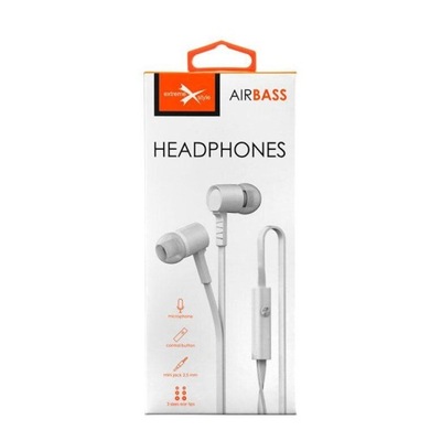 Słuchawki dokanałowe z mikrofonem eXtreme AirBass białe jack 3,5 mm