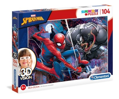 CLEMENTONI PUZZLE 104 el. 3D Vision Spider-Man