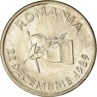 Moneta, Rumunia, 10 Lei, 1991, AU(50-53), Nikiel p