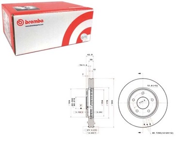 DISCOS DE FRENADO 2 PIEZAS PARTE DELANTERA NISSAN LEAF NV200 NV200 EVALIA ELECTRIC  