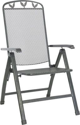 Krzesło składane Toulouse żelazo szare, krzesło z tworzywa sztucznego